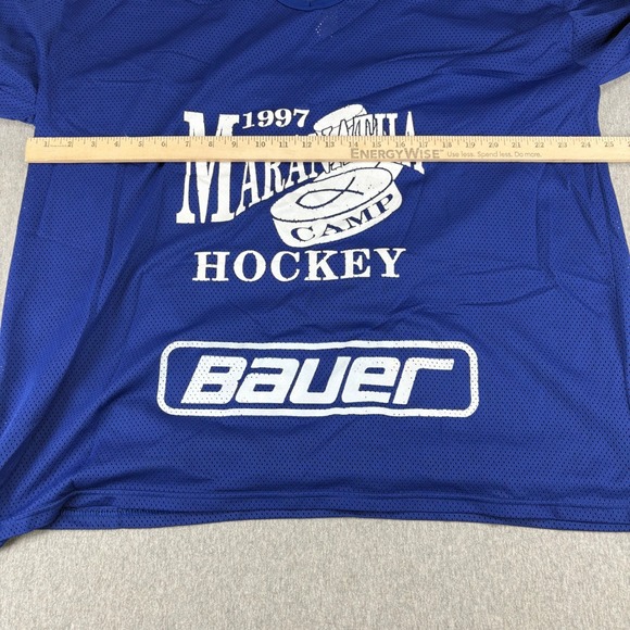 Vintage 1997 Hockey Jersey Mens XL Maranatha Camp Bauer Blue XL 90's #93 - Picture 5 of 16